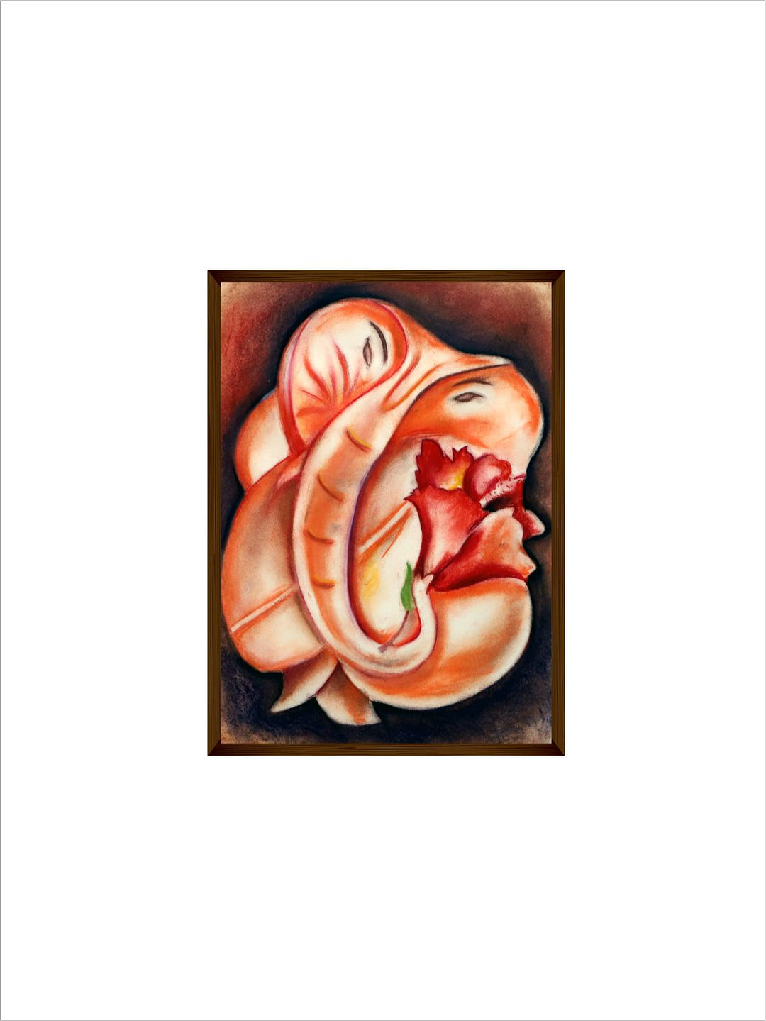 "Red & Black Abstract Printed Canvas Painting Wall Art''