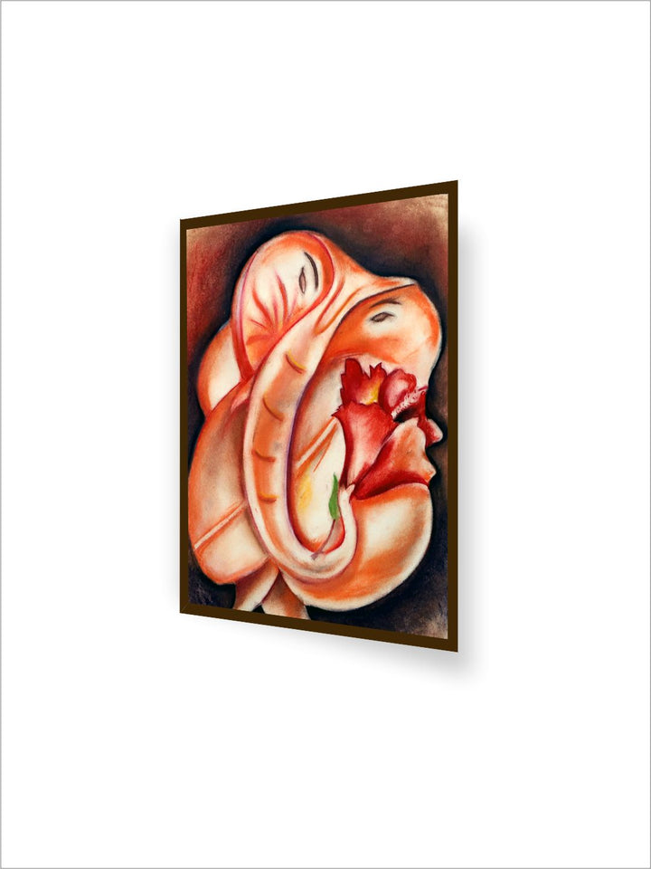 "Red & Black Abstract Printed Canvas Painting Wall Art''