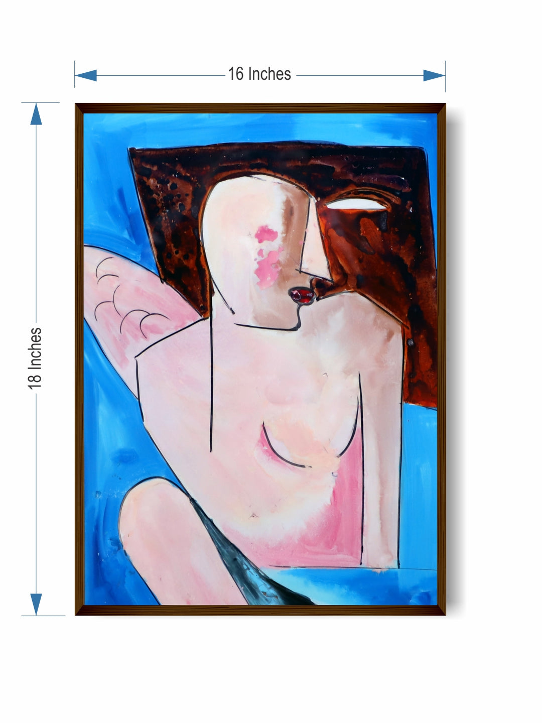 "Pink & Blue Abstract Painting Wall Art''