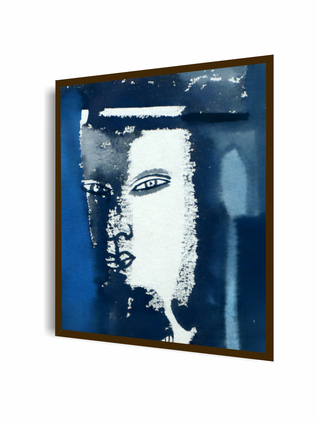 "Blue & White Abstract Painting Framed Wall Art''