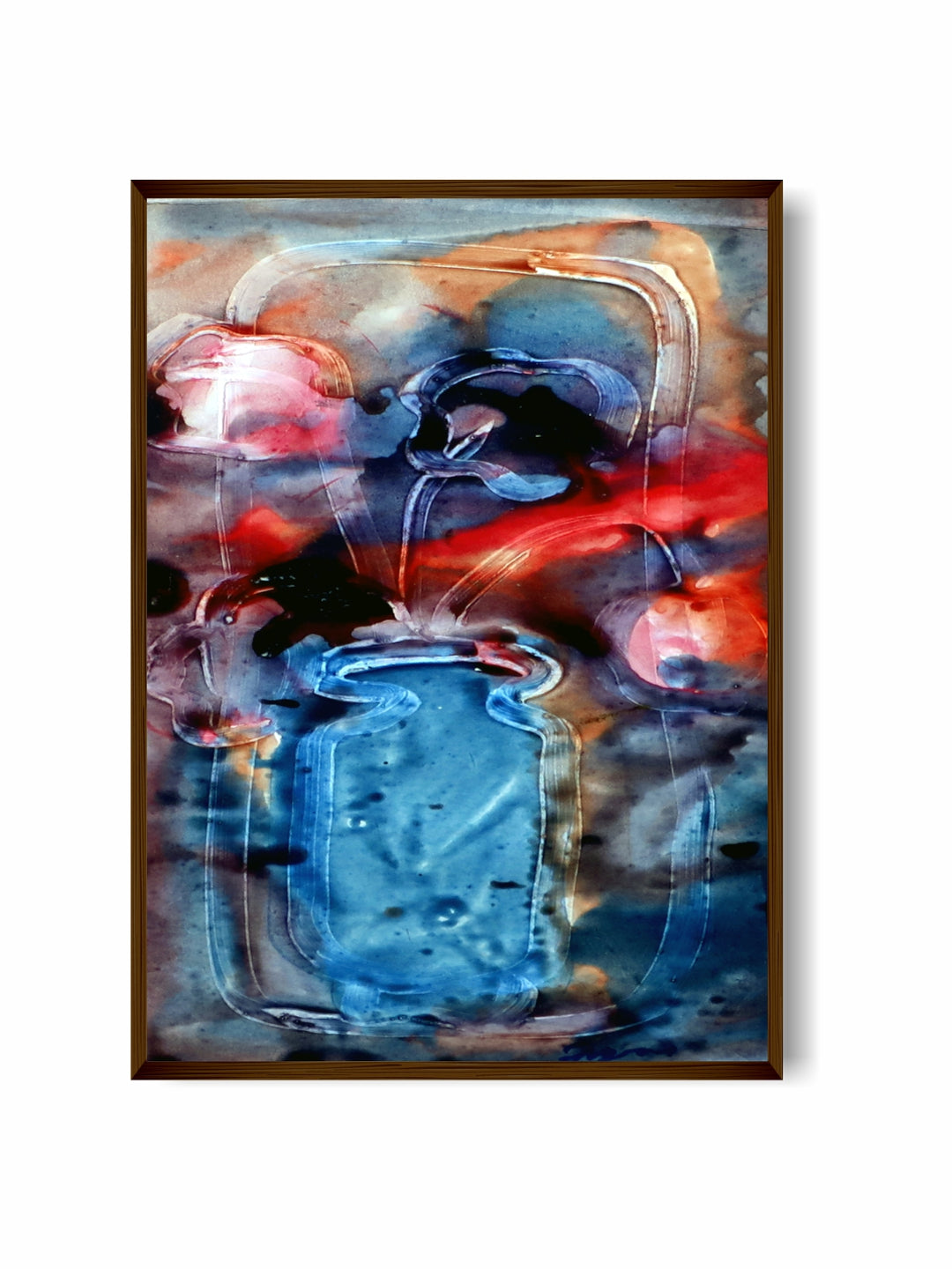 "Blue & Red Abstract Painting Wall Art Painting''
