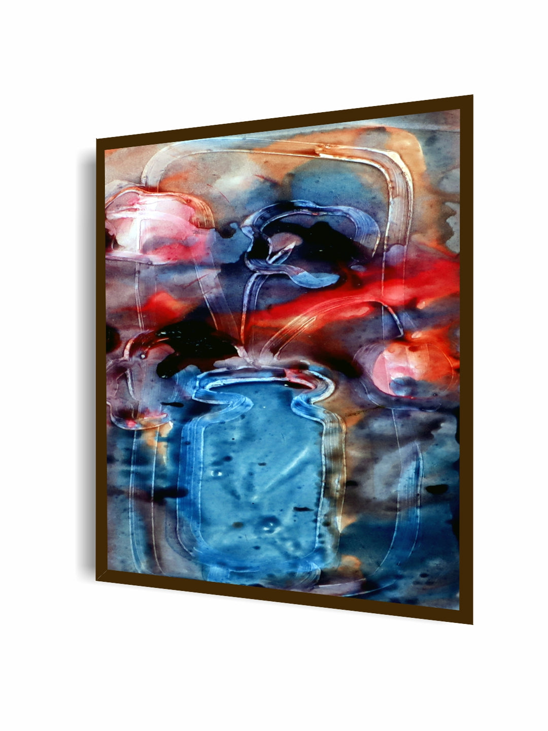 "Blue & Red Abstract Painting Wall Art Painting''