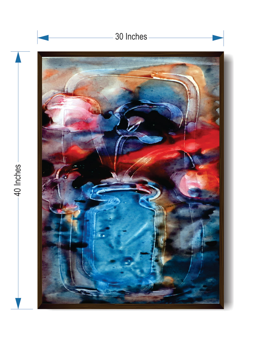 "Blue & Red Abstract Painting Wall Art Painting''