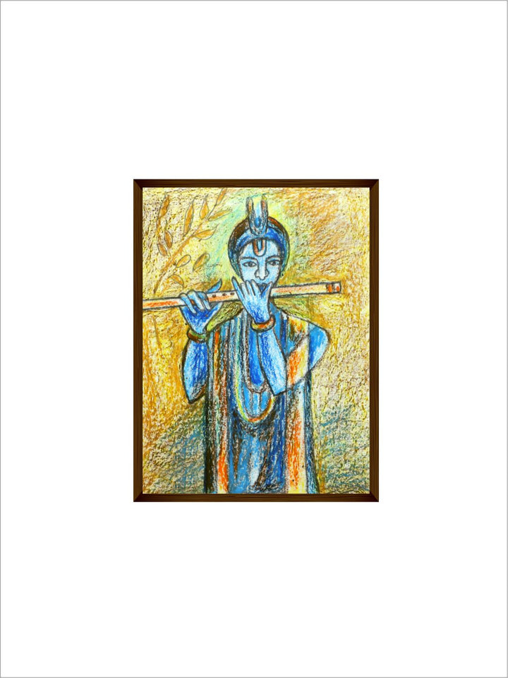 "Blue & Yellow Abstract Painting Wall Art''