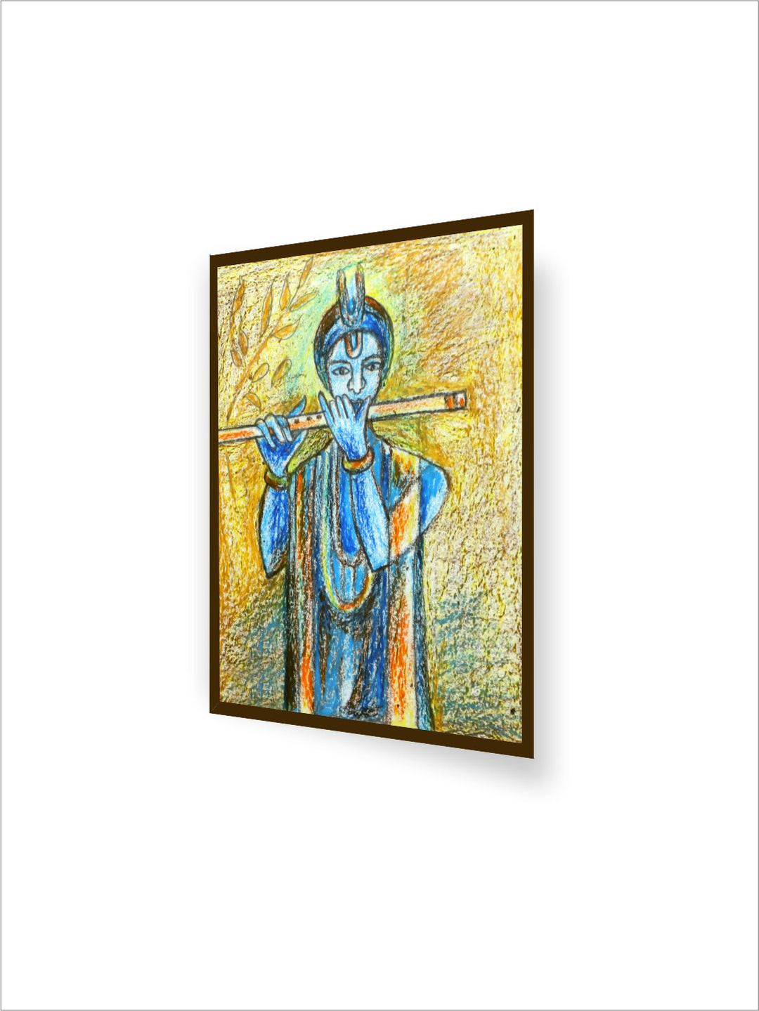 "Blue & Yellow Abstract Painting Wall Art''