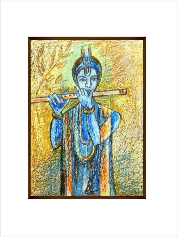 Harmonious Whispering Winds - Canvas Krishna Painting