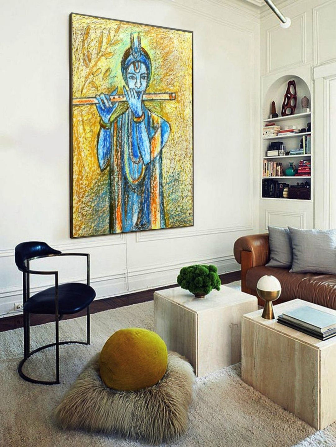 Harmonious Whispering Winds - Canvas Krishna Painting