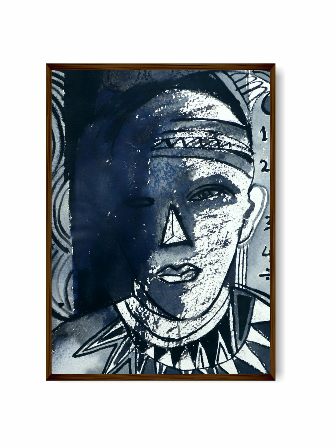 "Blue & White Abstract Painting Wall Art''