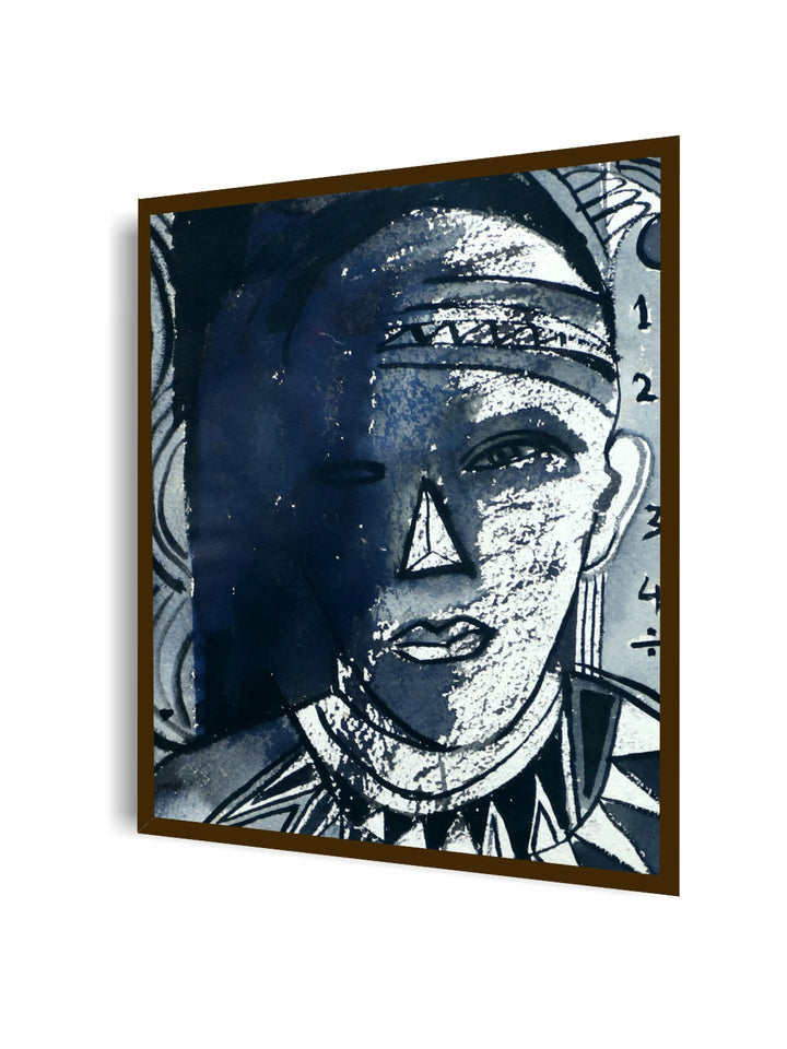 "Blue & White Abstract Painting Wall Art''