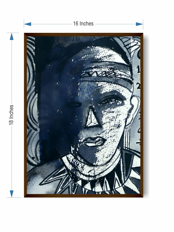 "Blue & White Abstract Painting Wall Art''