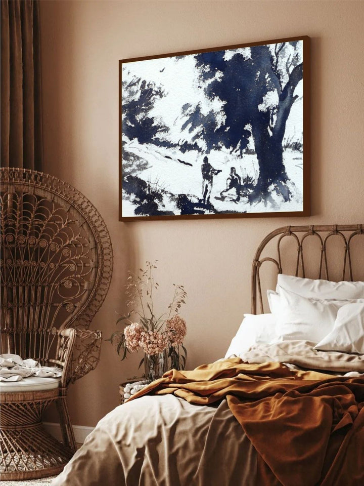 Moonlit Silhouettes in Silent Echoes - Religious Canvas Art