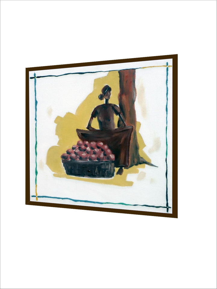 "White & Yellow Abstract Painting Framed Wall Art''