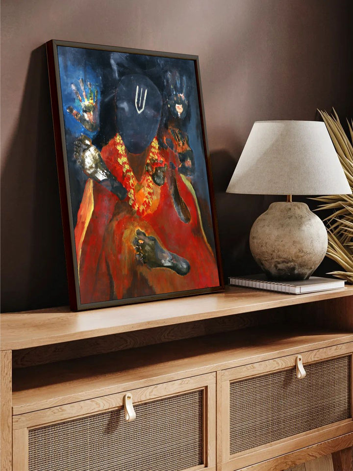 "Multi-Coloured Abstract Painting Framed Wall Art''