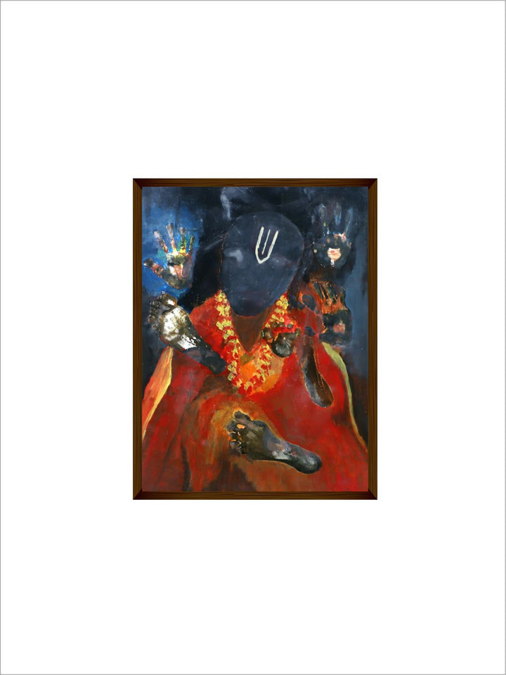 "Multi-Coloured Abstract Painting Framed Wall Art''
