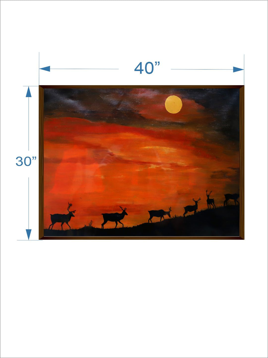 "Orange & Black Canvas Painting Wall Art''