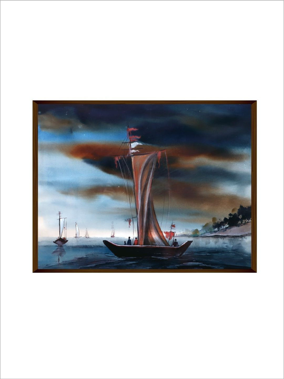 "Navigating the Evening Mist - Ocean Canvas Wall Art"