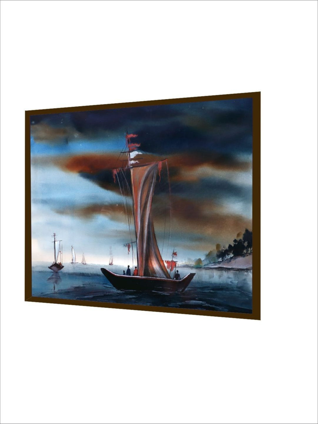 "Navigating the Evening Mist - Ocean Canvas Wall Art"
