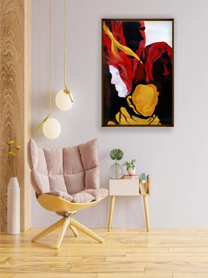 "Multi-Coloured Abstract Painting Wall Art''
