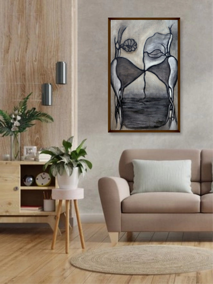 "Grey Abstract Painting Wall Art''