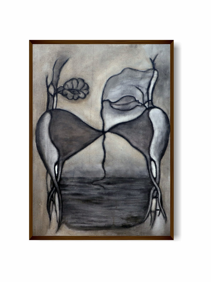 "Grey Abstract Painting Wall Art''