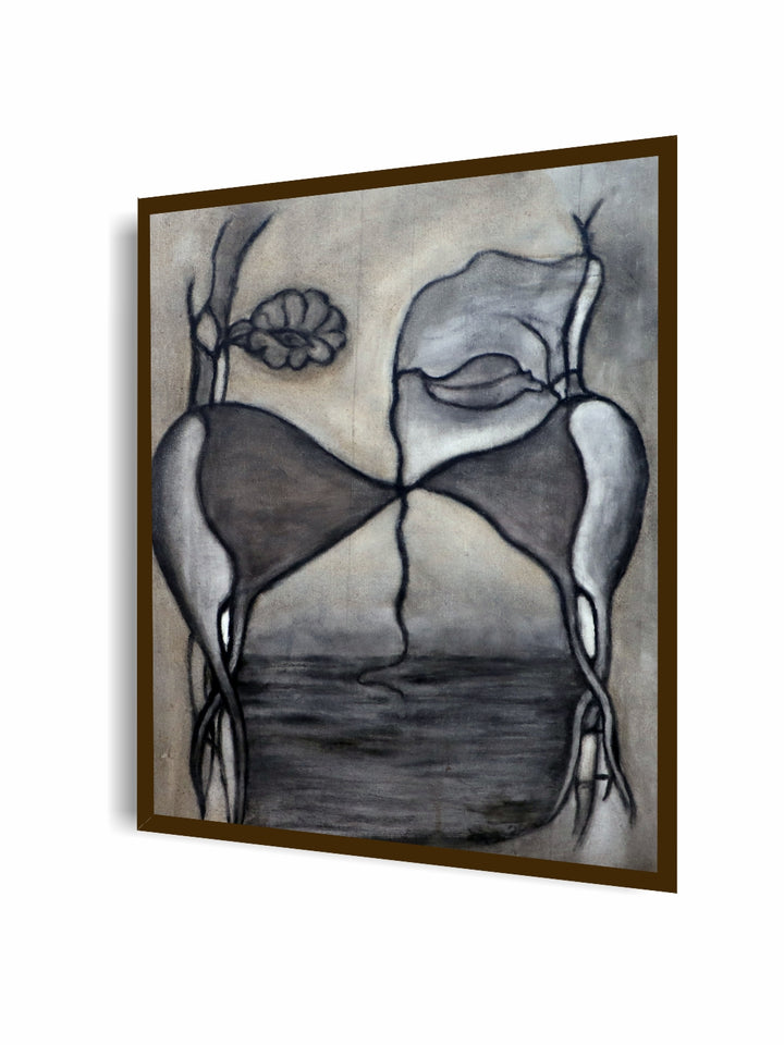 "Grey Abstract Painting Wall Art''