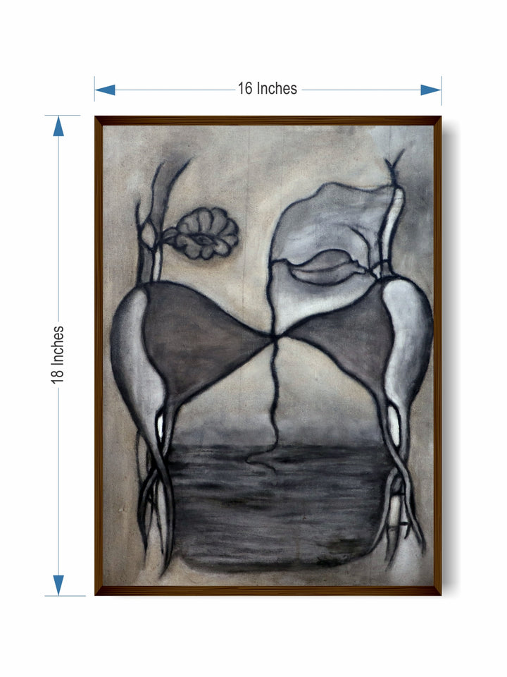 "Grey Abstract Painting Wall Art''