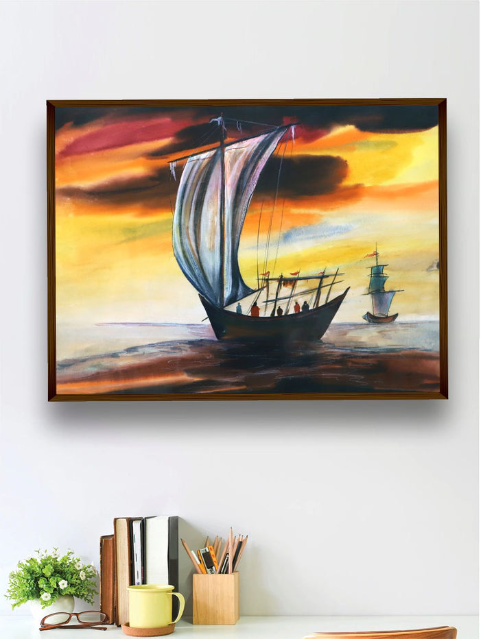 Sailing Through Fiery Ocean Skies