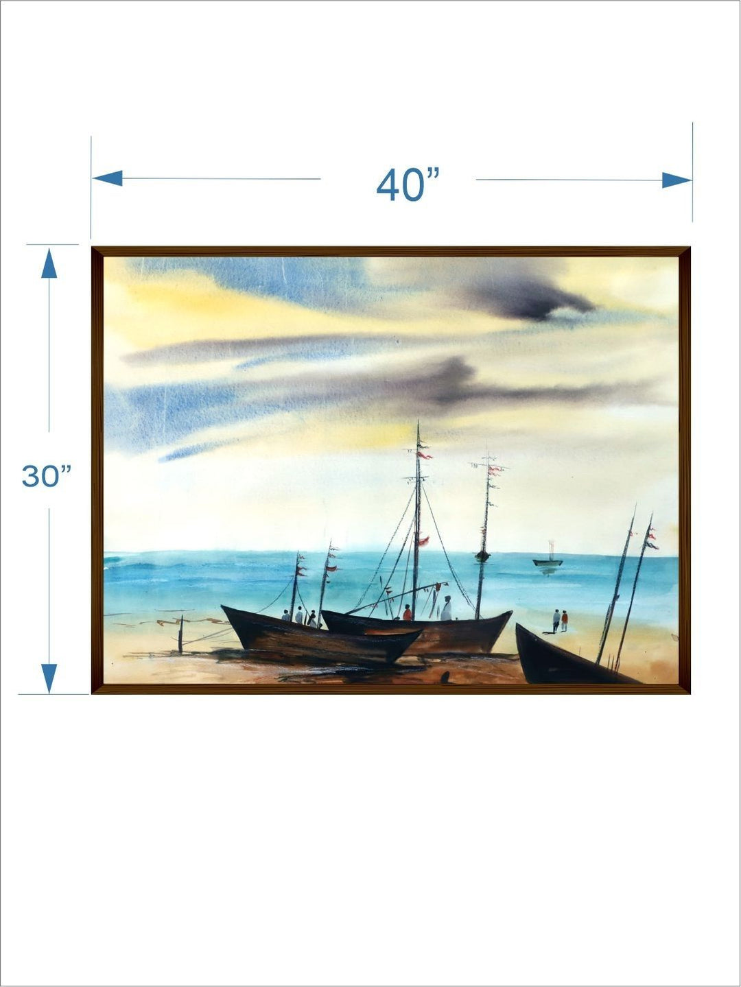 Sailboats Amidst Morning Mist - Framed Canvas Art