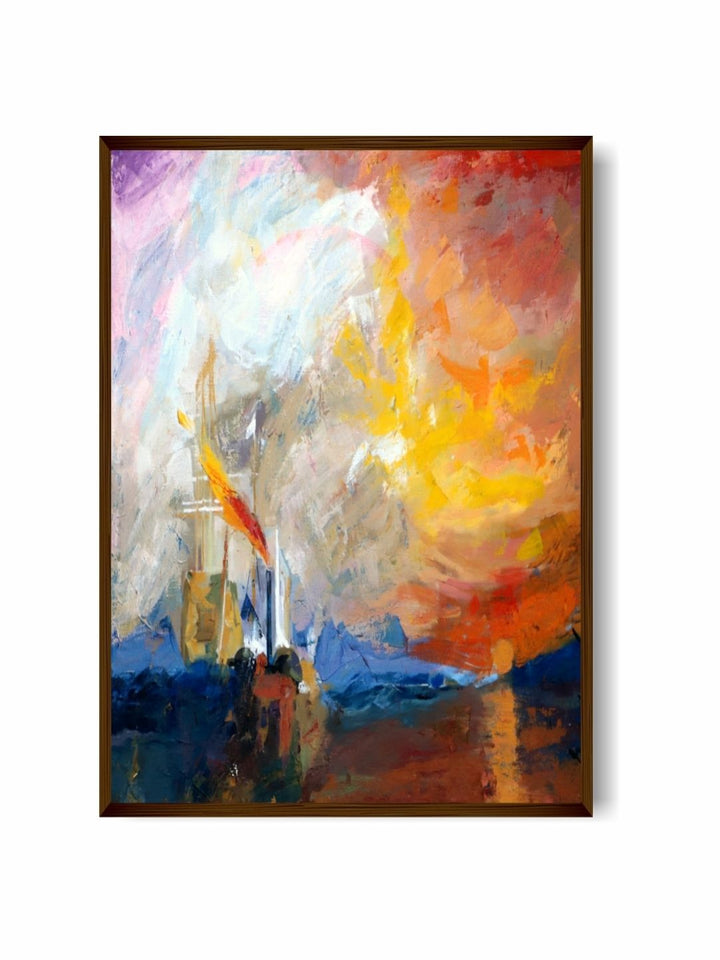 Sunset Symphony Over Water - Contemporary Canvas Art