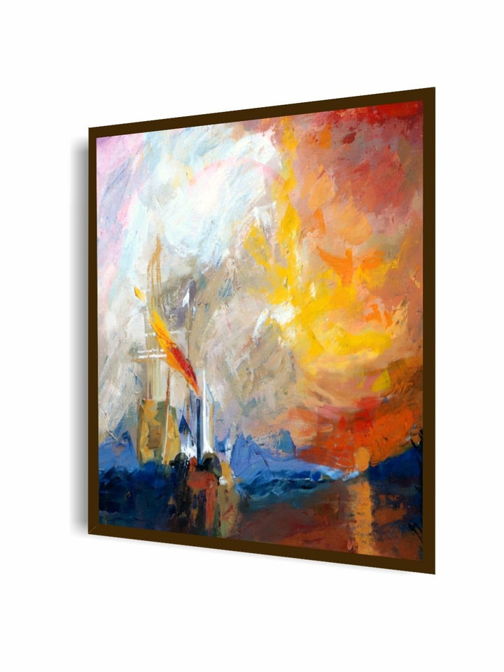 Sunset Symphony Over Water - Contemporary Canvas Art