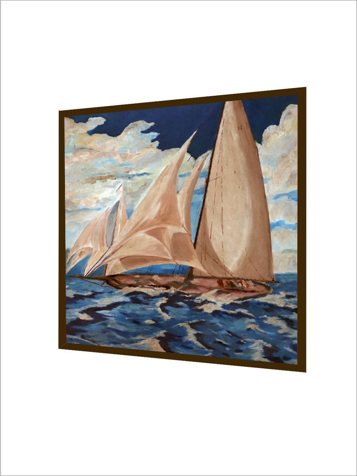 Harmony of Sea Breeze - Framed Coastal Sailboat Art