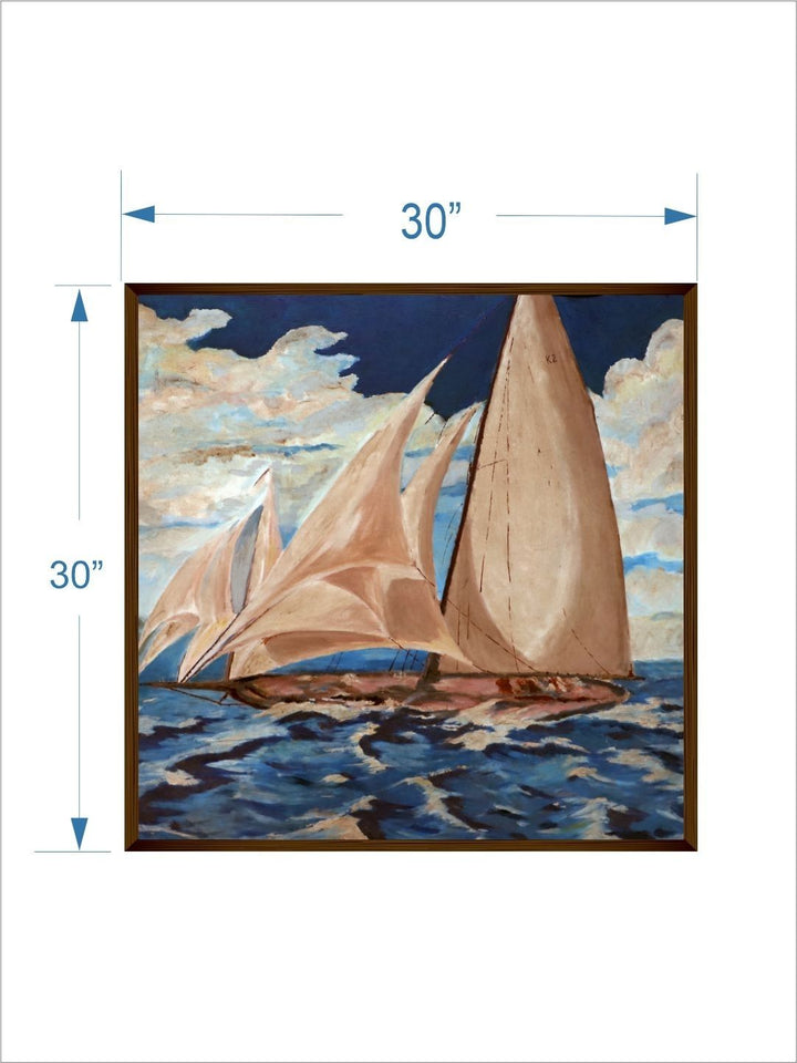 Harmony of Sea Breeze - Framed Coastal Sailboat Art