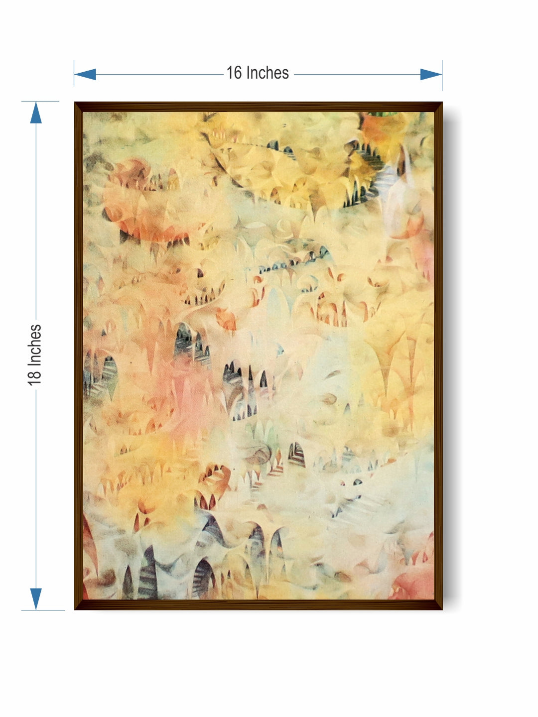 "Yellow & Blue Printed Framed Wall Art''
