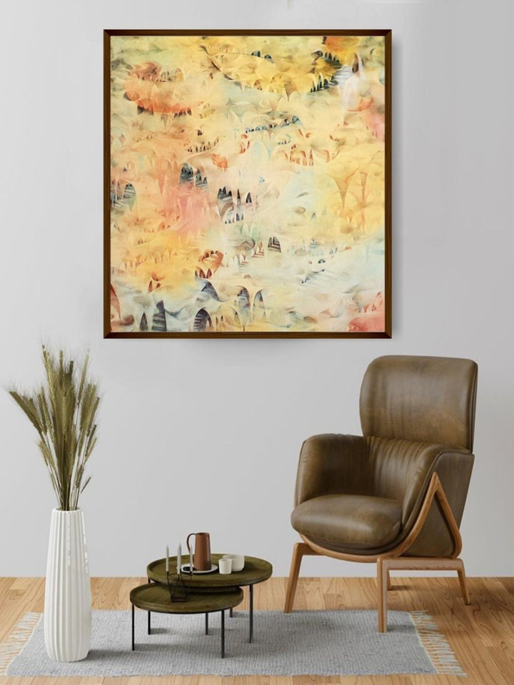 Whispers of Ancient Forests - Green and Yellow Wall Decor