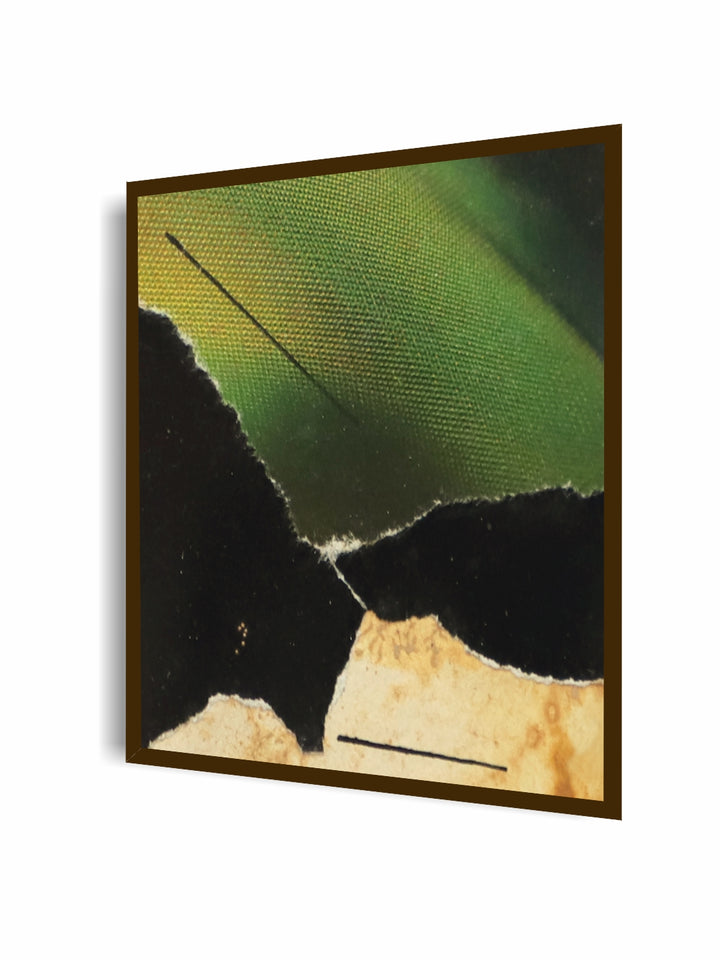"Green & Black Abstract Painting Wall Art''