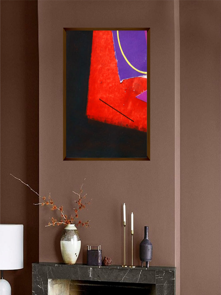 "Pink & Black Abstract Painting Wall Art''
