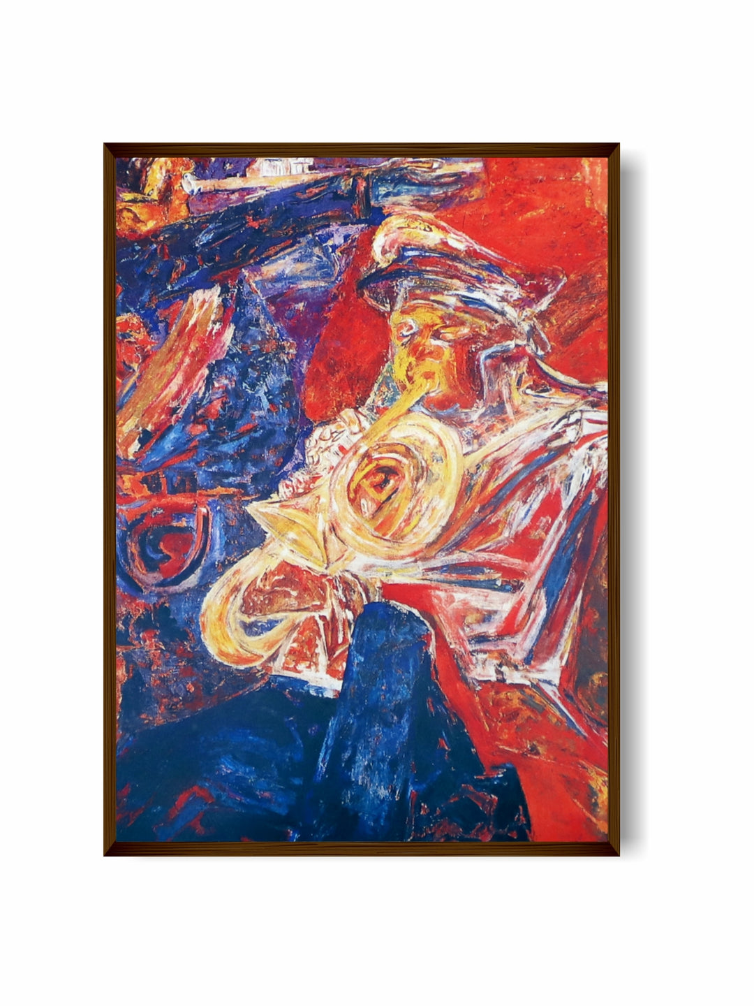 "Blue & Red Abstract Wall Art''