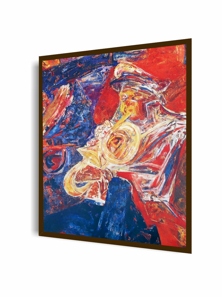 "Blue & Red Abstract Wall Art''