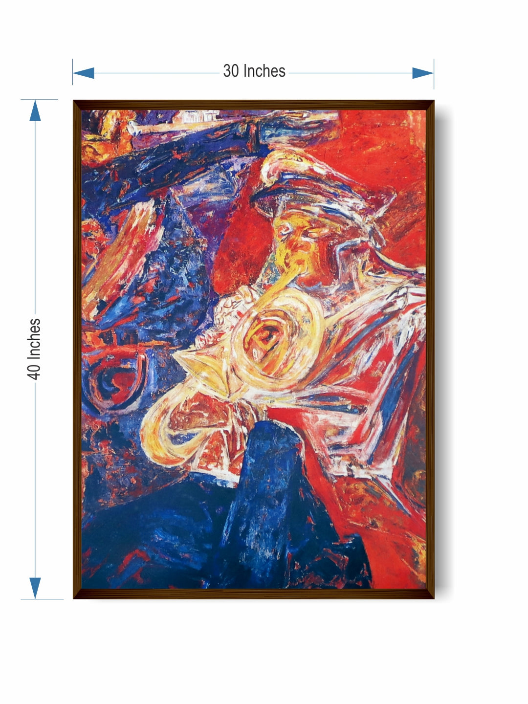 "Blue & Red Abstract Wall Art''