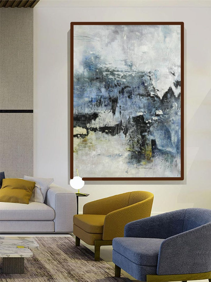 Midnight Blues and Silent Yellows - Sky Abstract Wall Art