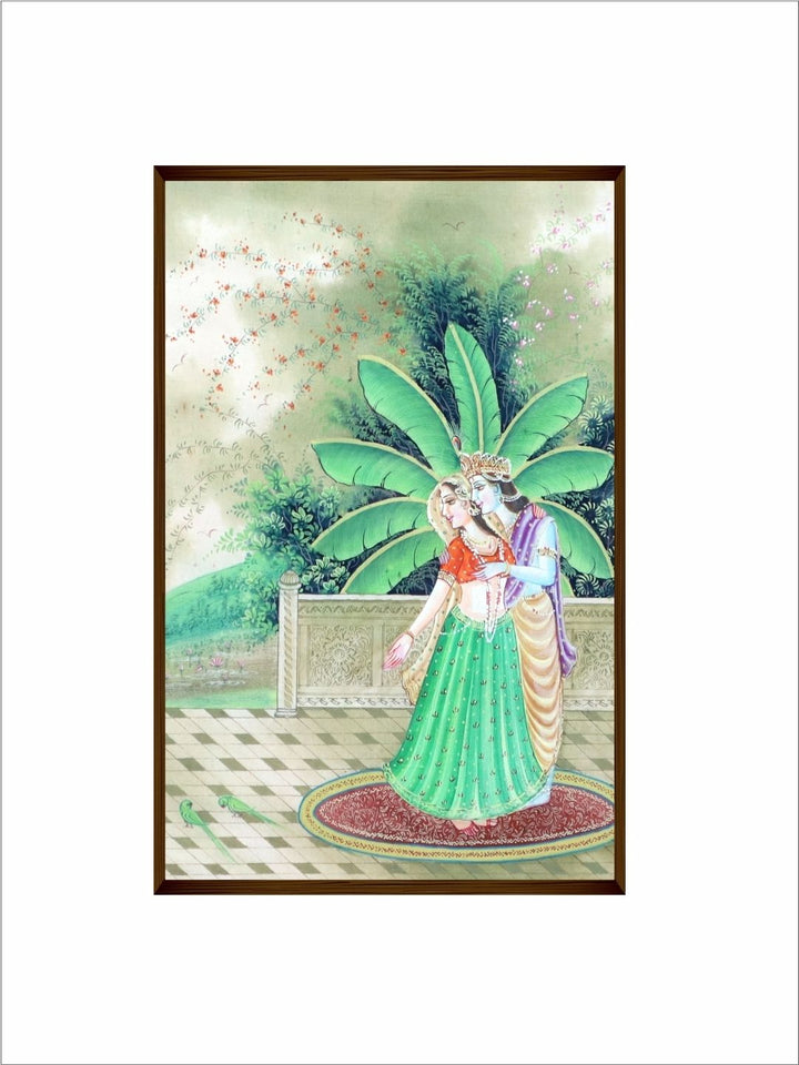 Love Blooms Under Starry Skies - Green Canvas Wall Art