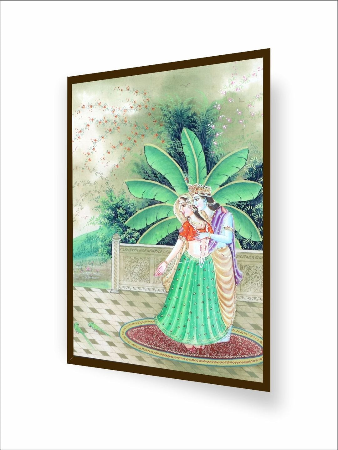Love Blooms Under Starry Skies - Green Canvas Wall Art