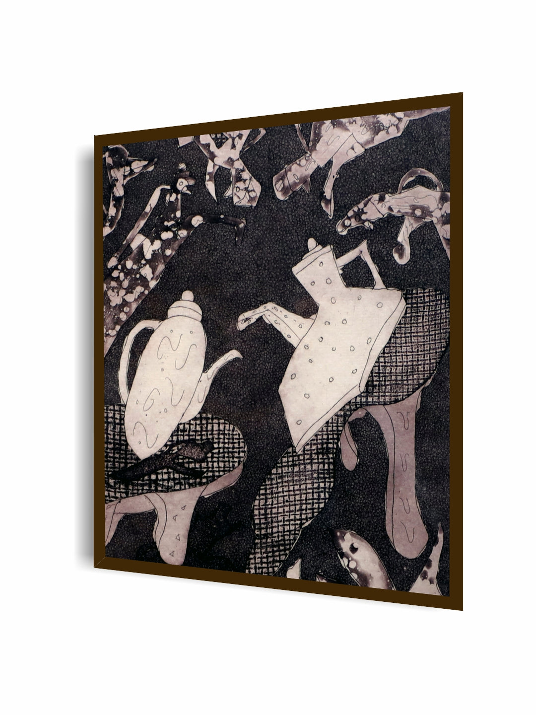 "Black & Beige Abstract Painting Wall Art''