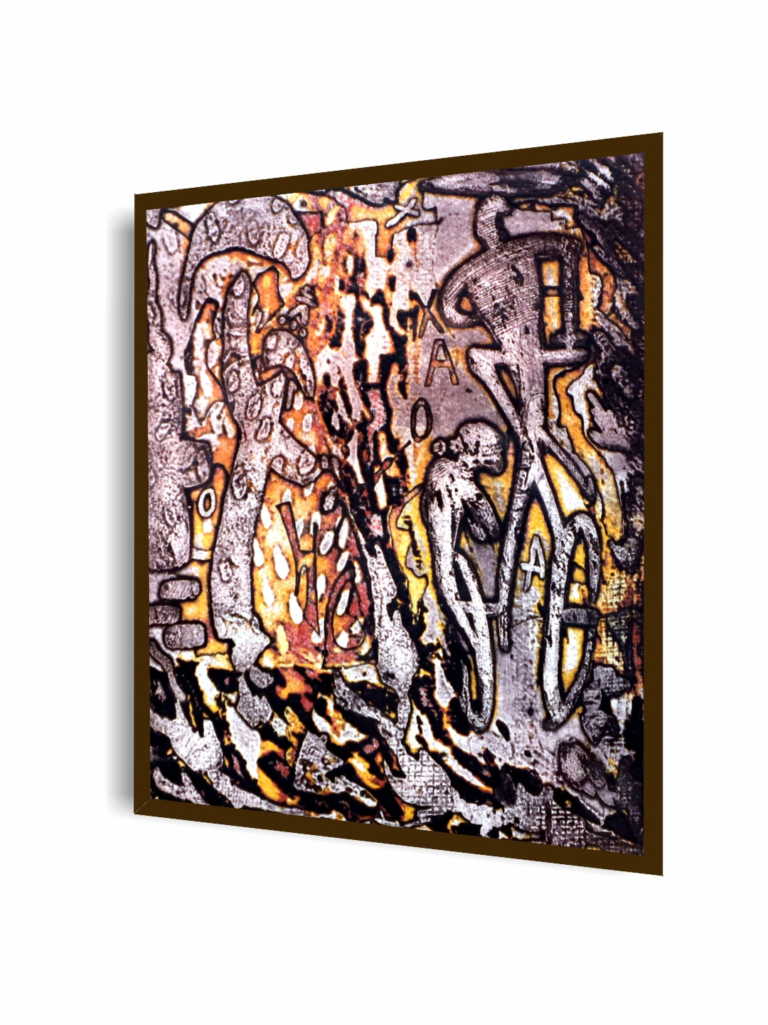 "Purple & Black Abstract Painting Wall Art''