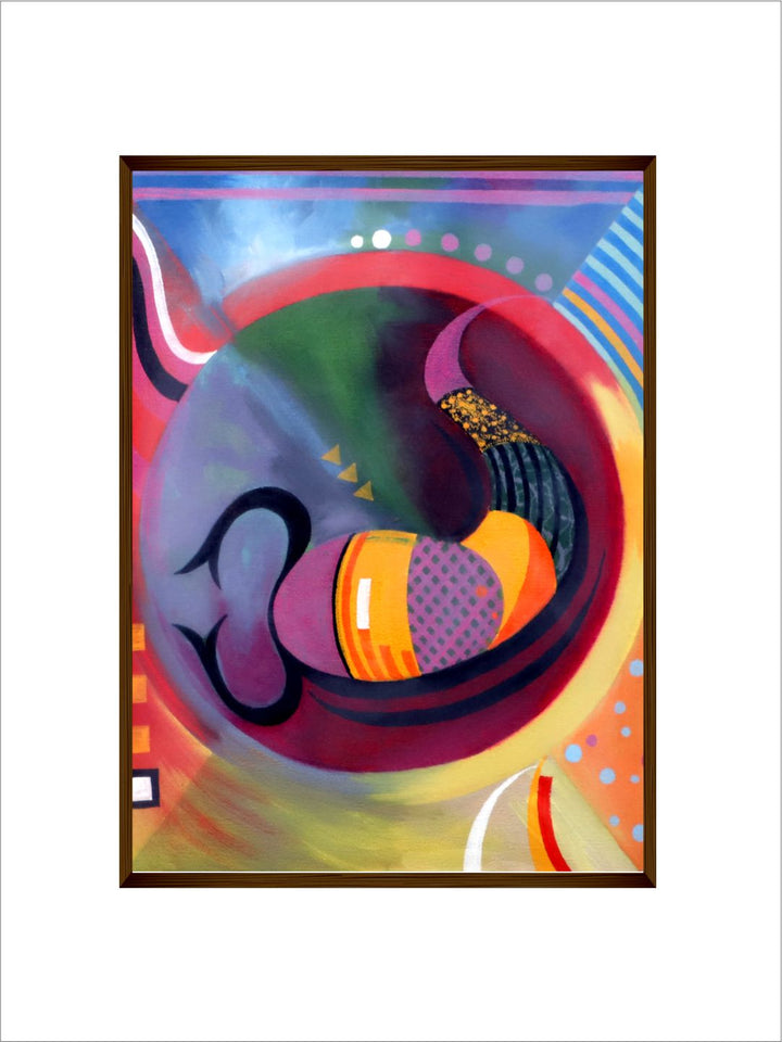 "Blue & Red Abstract Painting Wall Art''