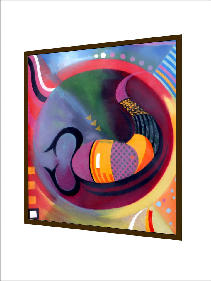 "Blue & Red Abstract Painting Wall Art''
