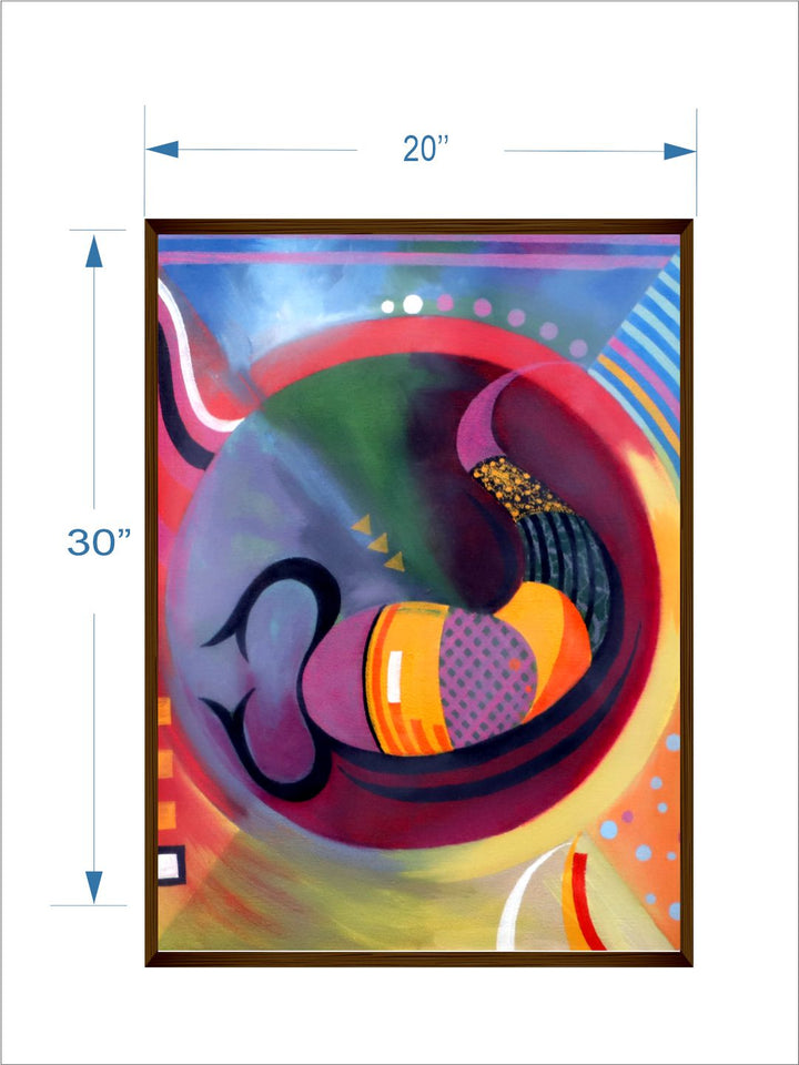 "Blue & Red Abstract Painting Wall Art''