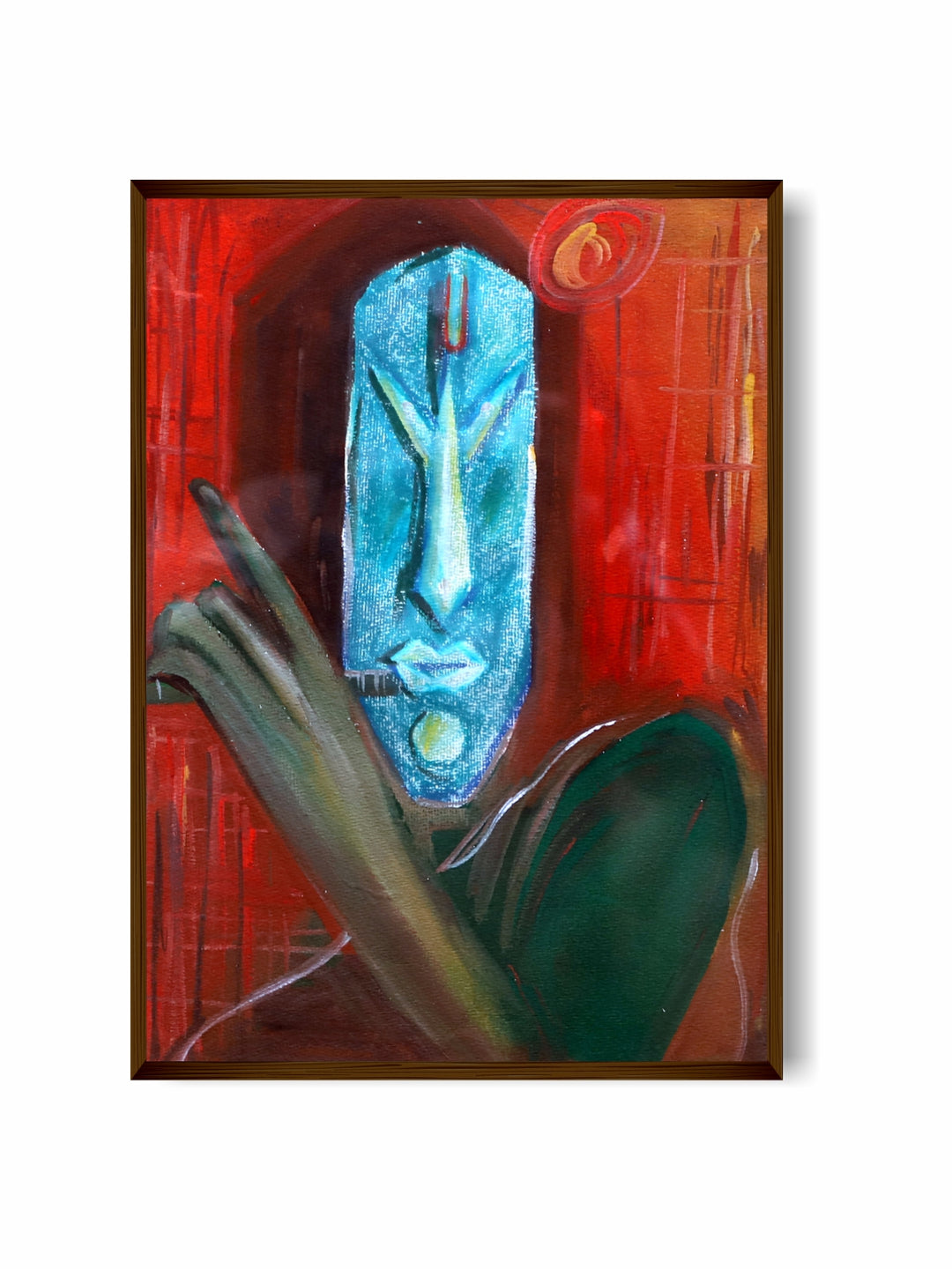 "Red & Blue Abstract Wall Art Painting''