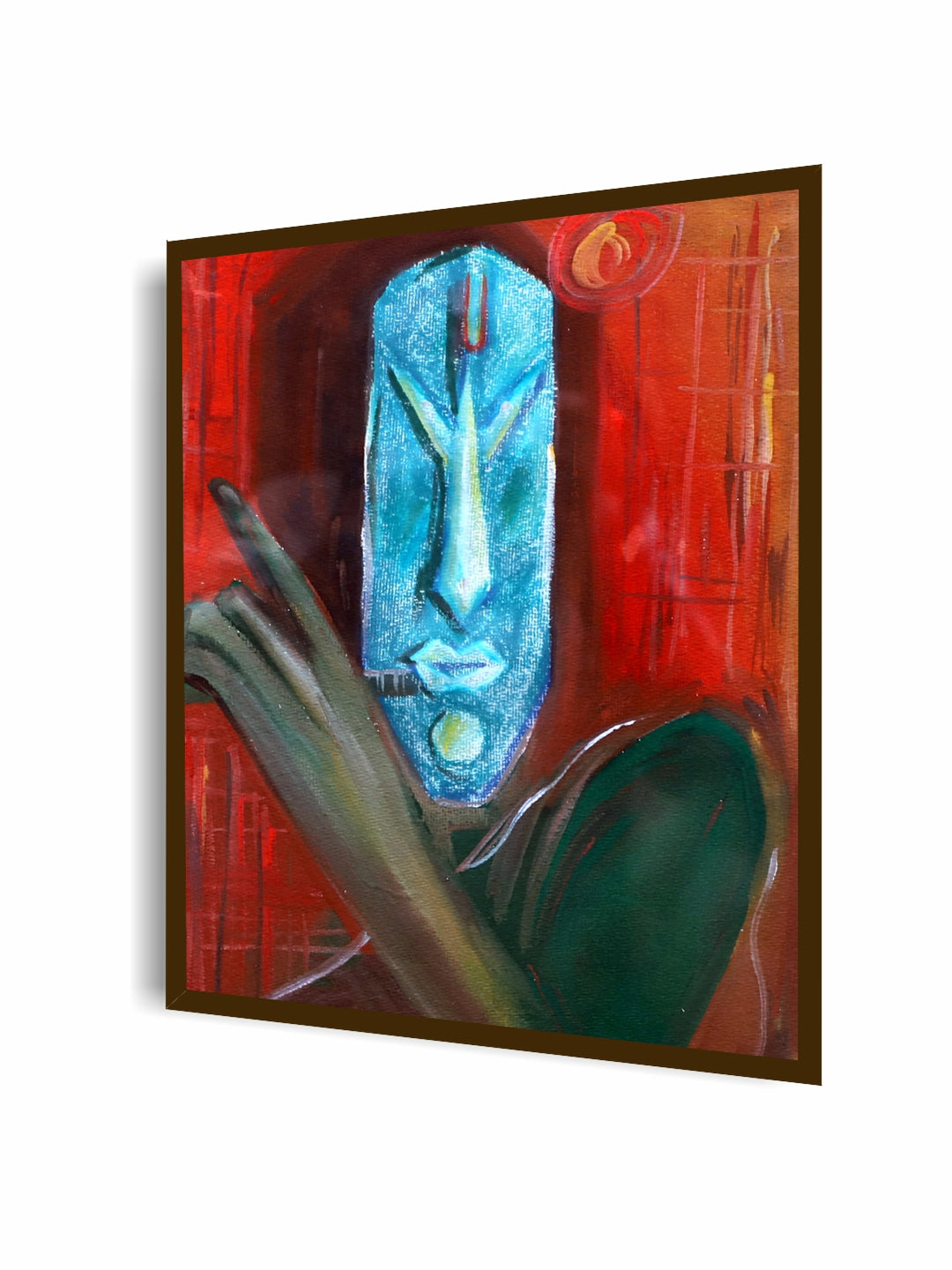 "Red & Blue Abstract Wall Art Painting''