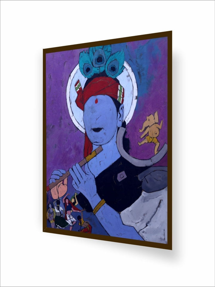 Harmony of Celestial Beings - Lord Krishna Wall Art